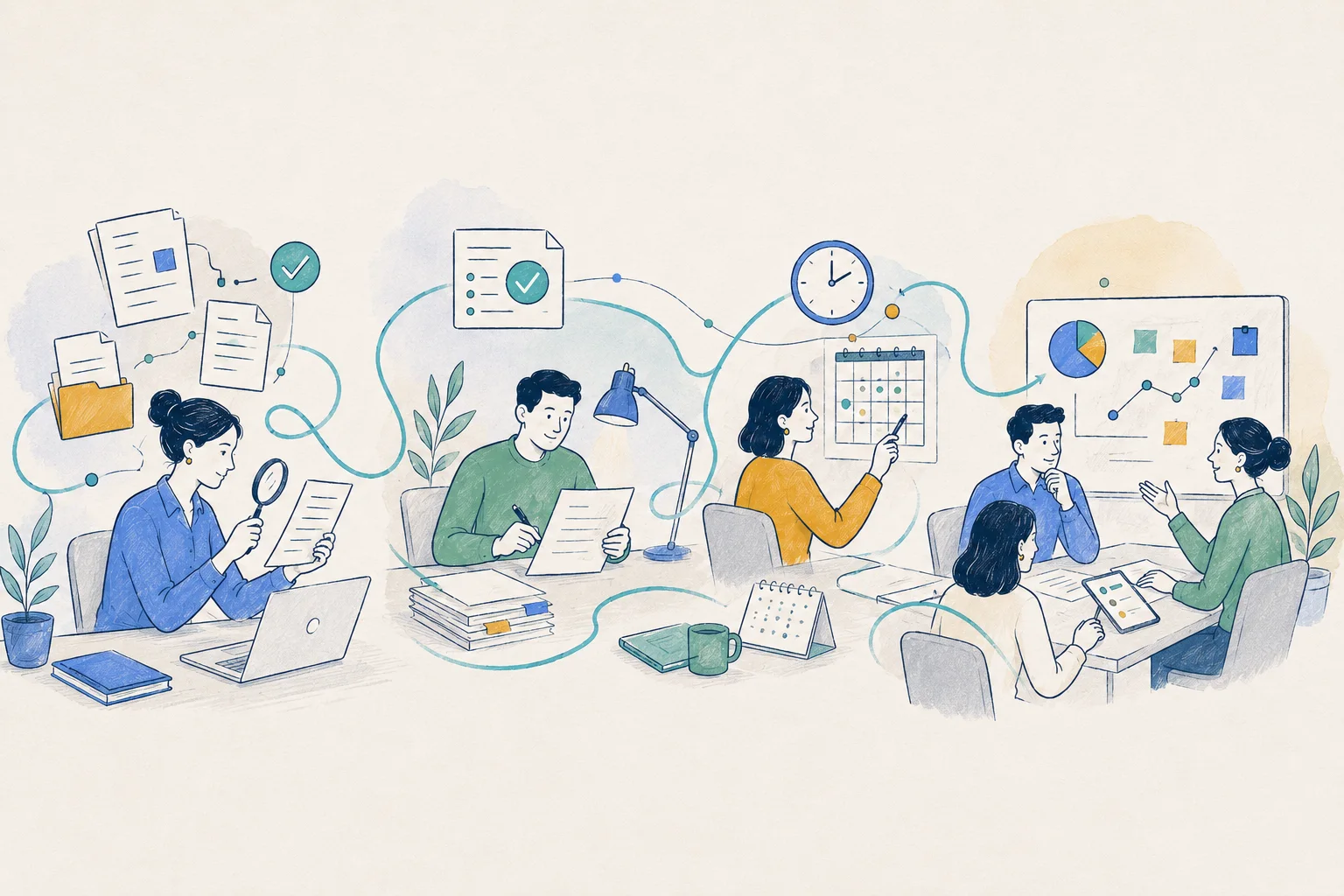Distintos equipos aplicando inteligencia artificial a situaciones empresariales concretas